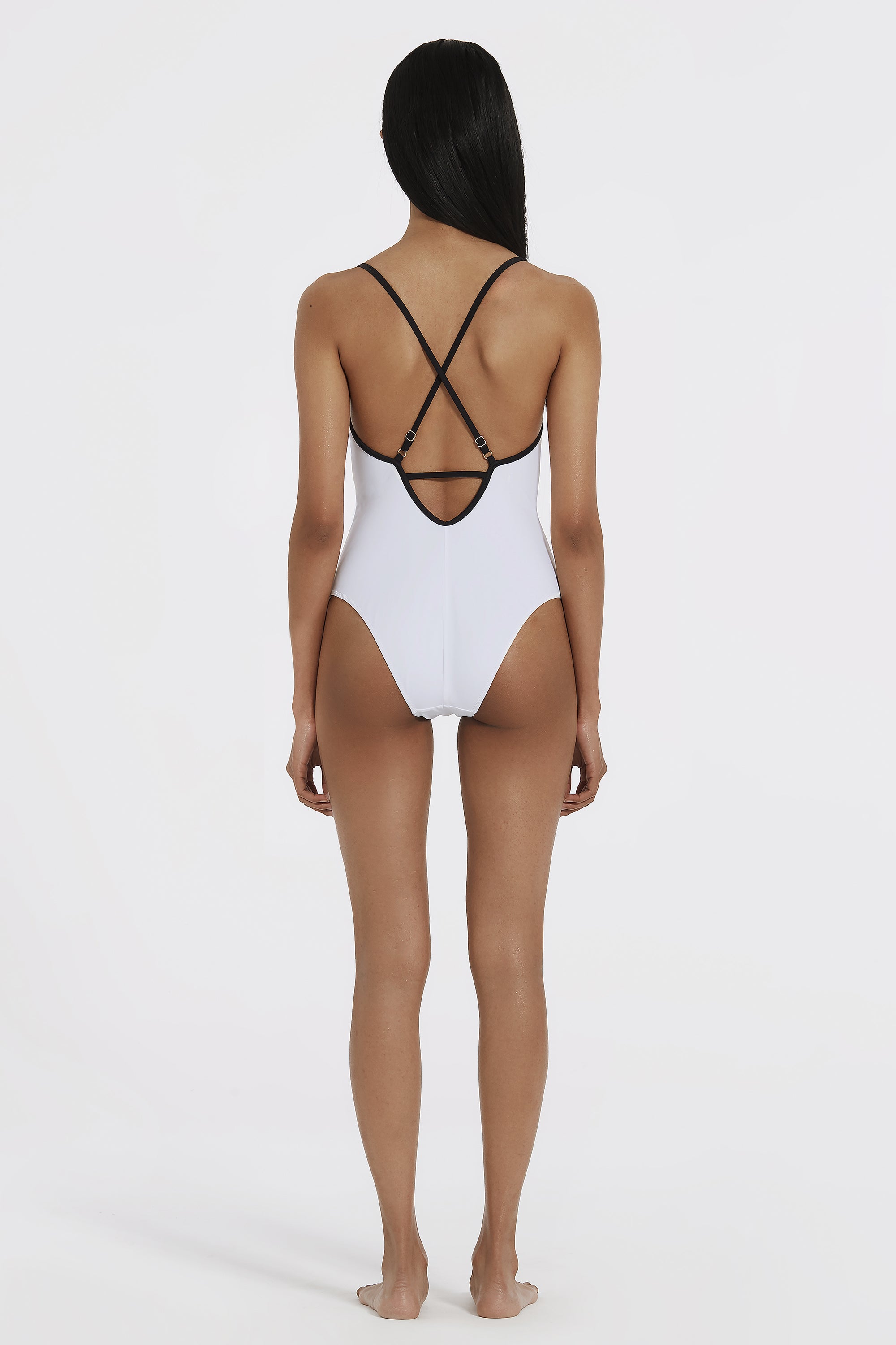 Asymmetrical Sprayed Monogram One-Piece Swimsuit - Women - Ready